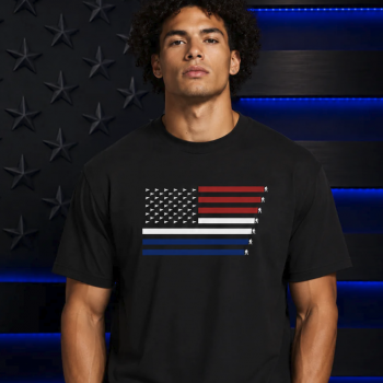 USA Stars Black T-Shirt